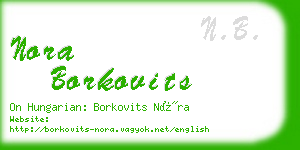 nora borkovits business card